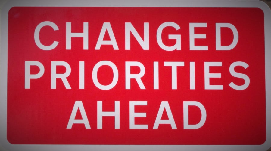 changed priorities ahead